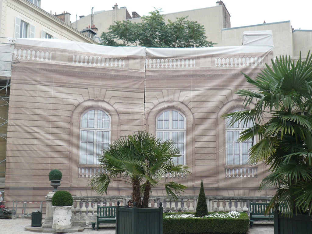 Jaquemart-Andre museum in Paris, dropcloth with faux facade