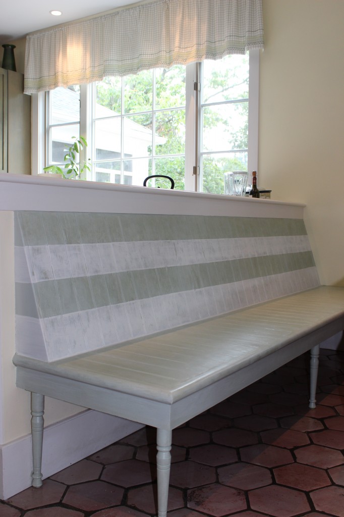 Plain stripes on bench